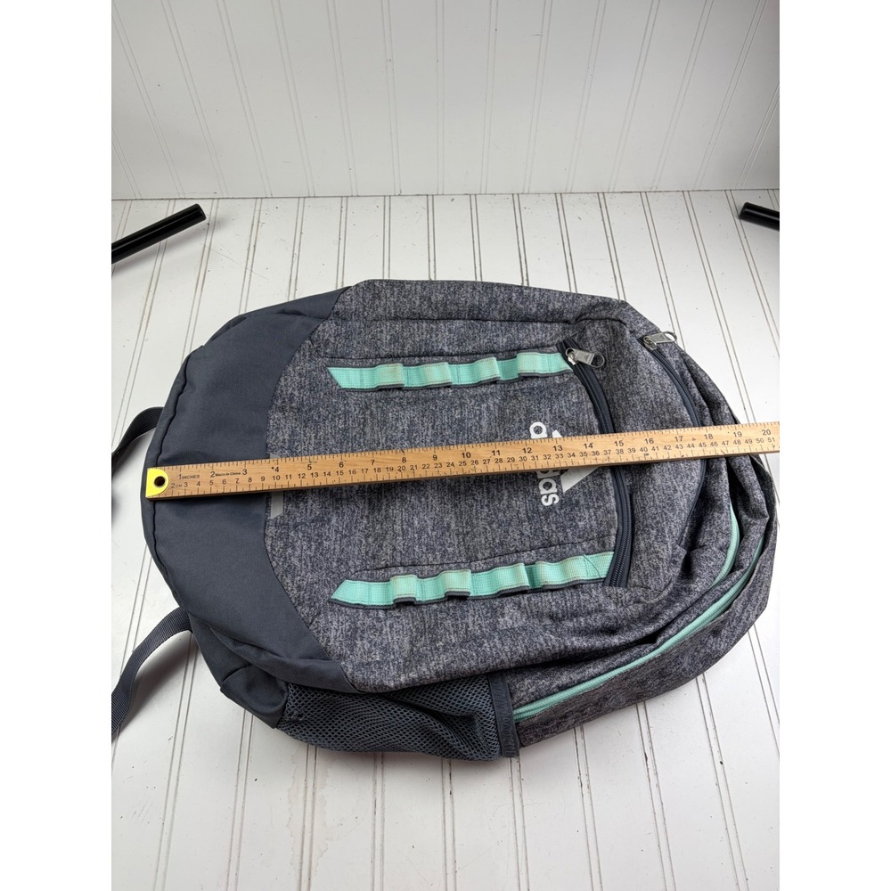 Adidas Excel V Heather Grey Mint Green School Gym Backpack Unisex - Picture 8 of 14